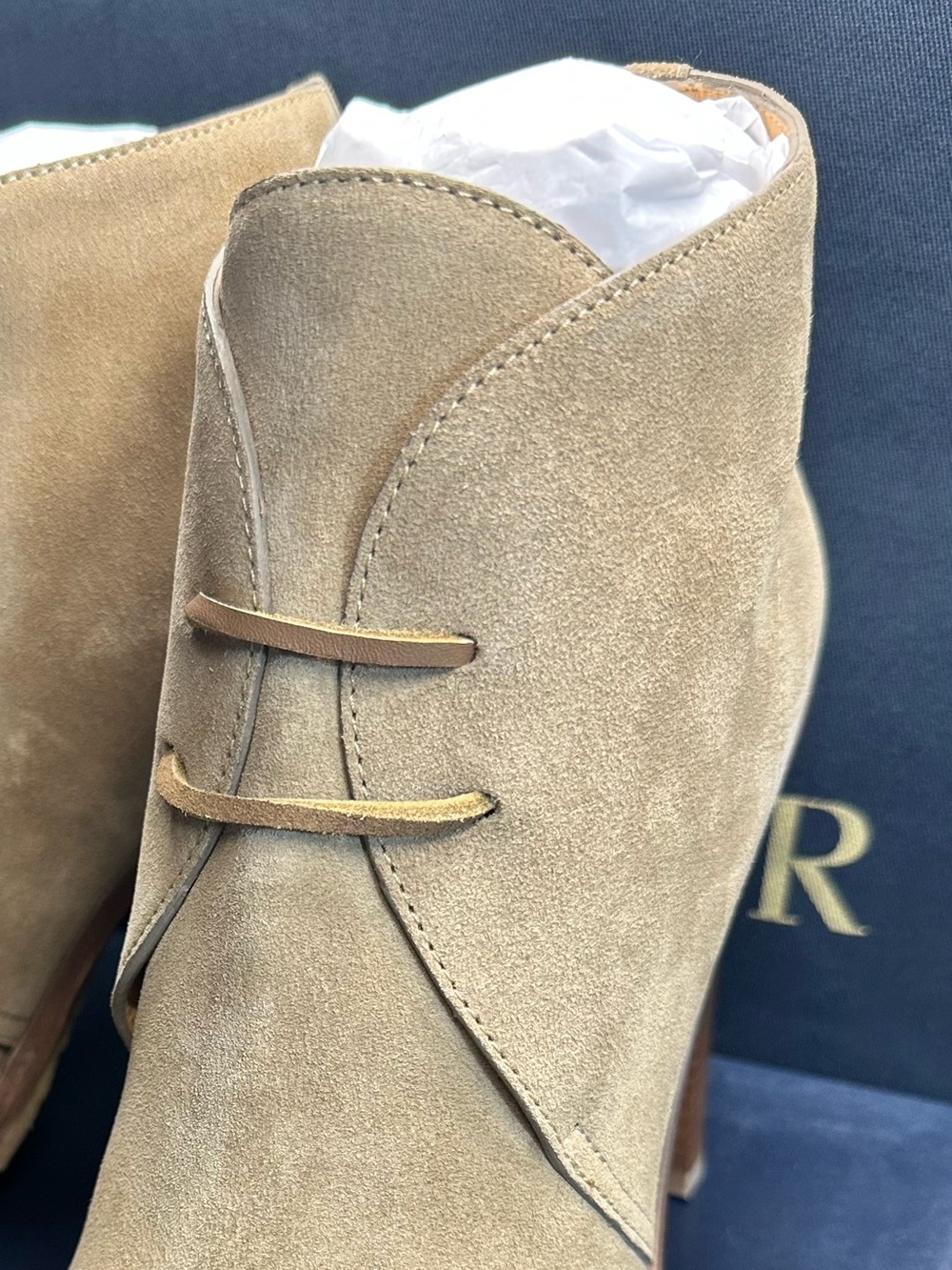 Ralph Lauren Collection Jaylen Greige Calf-Suede Bootie 40B EU/10B US NIB - Picture 9 of 16
